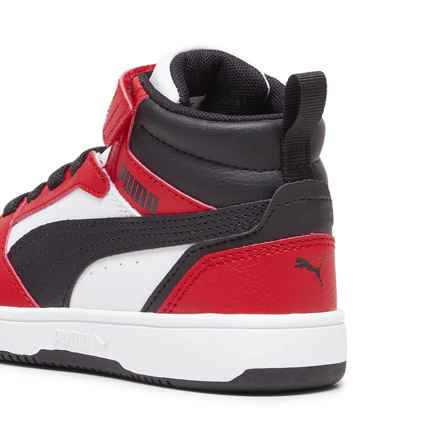 Детские кроссовки Rebound V6 Mid Puma, Rot Schwarz Weiss — фото 2