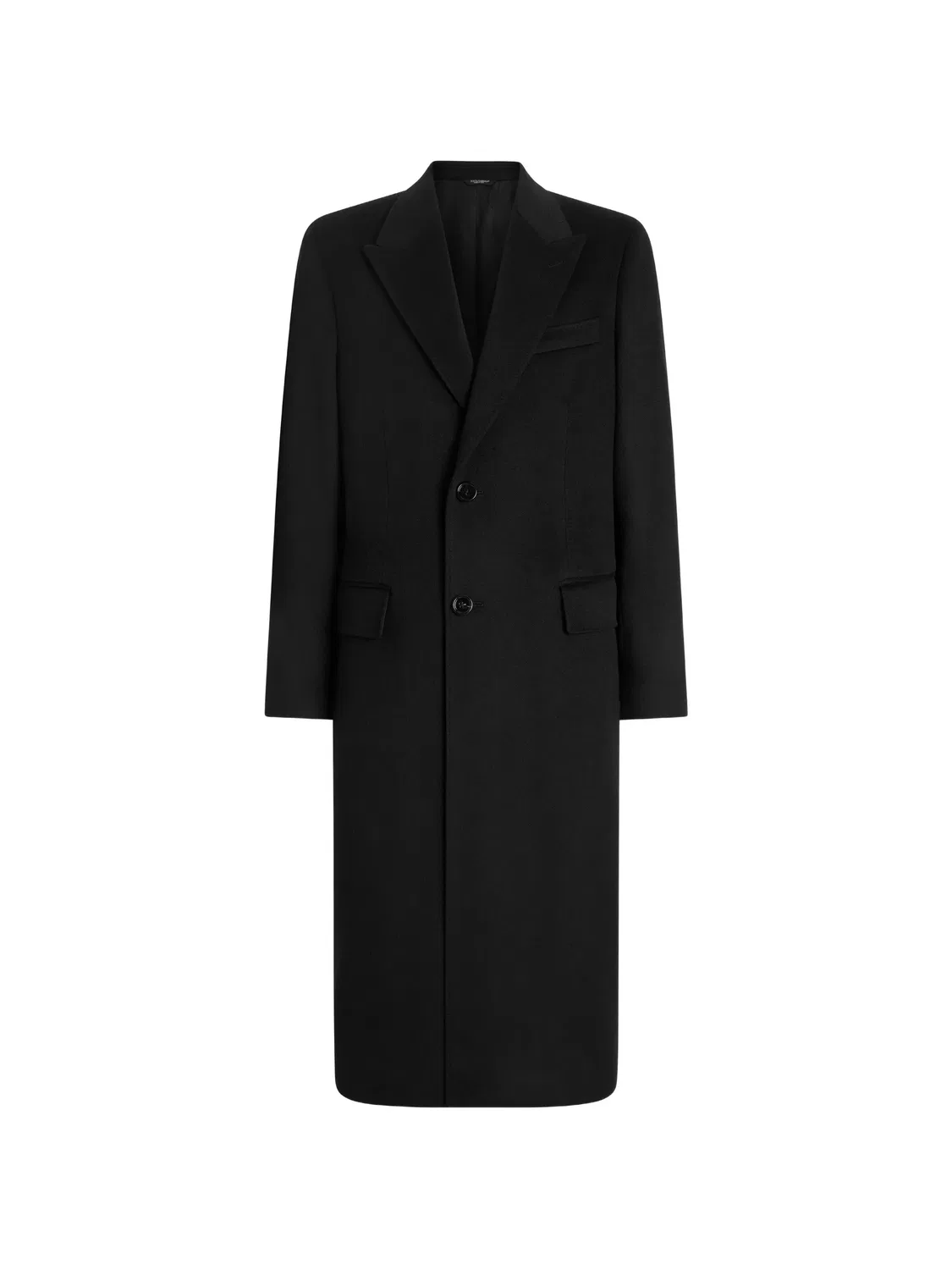 Однобортное черное пальто Dolce & Gabbana, черный