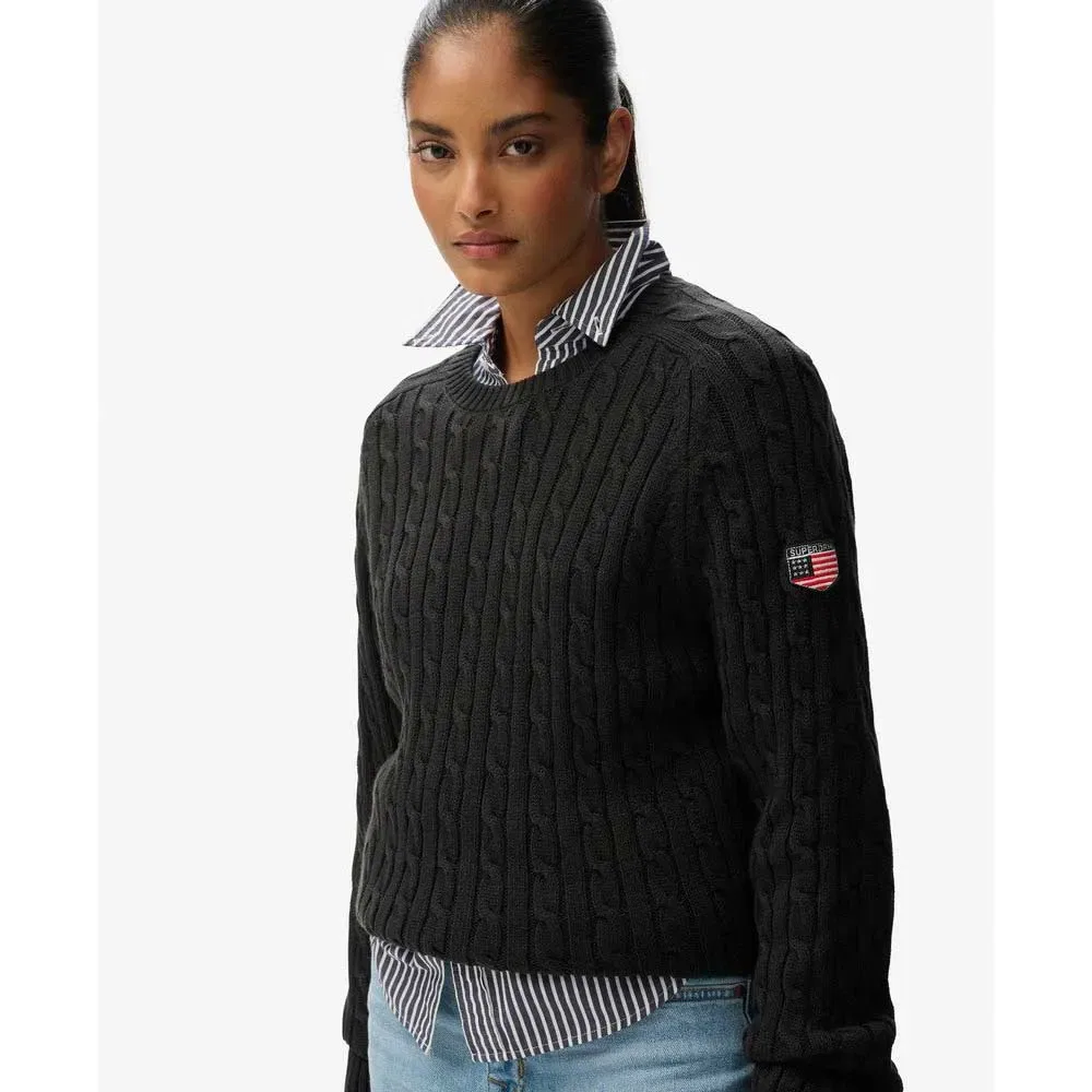 Свитер Slouchy Cable Superdry, черный — фото 4
