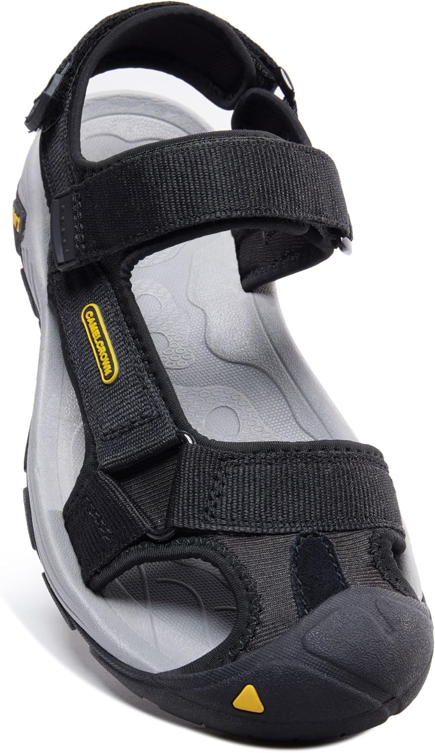 

Мужские водонепроницаемые походные сандалии CAMEL CROWN с закрытым носком, спортивные сандалии для лета, активного отдыха на улице, пляжа, бродов и лодок, черный