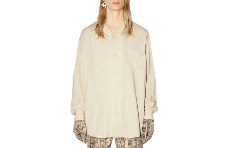 

Acne Studios Мужская рубашка FW21 бежевого цвета