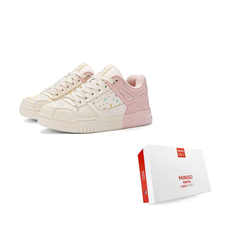 

MINISO Низкие скейтерские кроссовки унисекс бежево-розовые, цвет Beige Pink