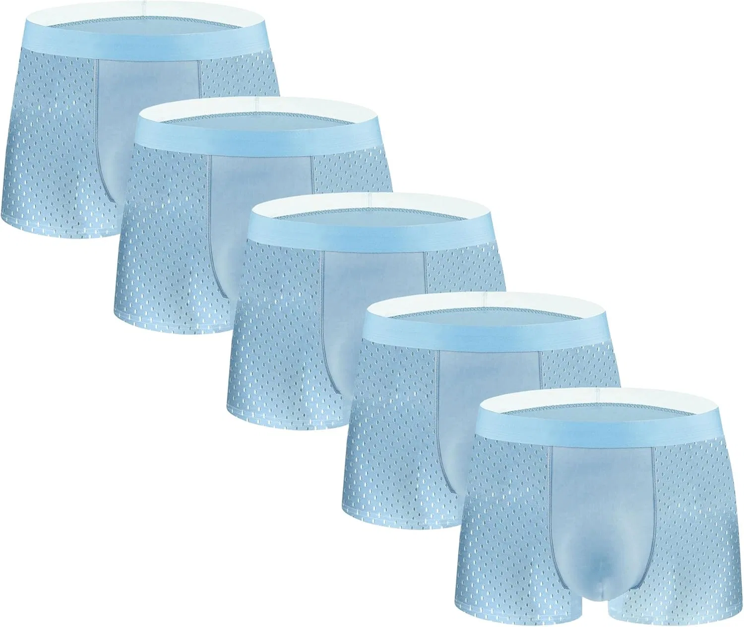 Трусы с выпуклым карманом, Mesh Breathable, Light Blue-5pc