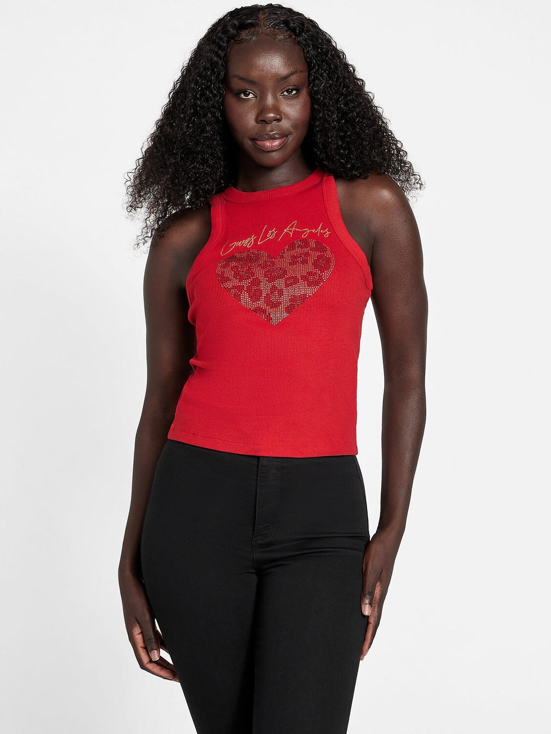 

Майка Jesica со стразами Guess Factory, цвет Spicy Red