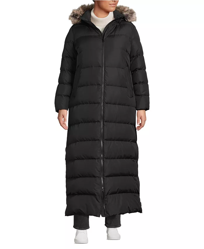 

Длинное пуховое пальто Plus Size Max 600 Lands' End, черный