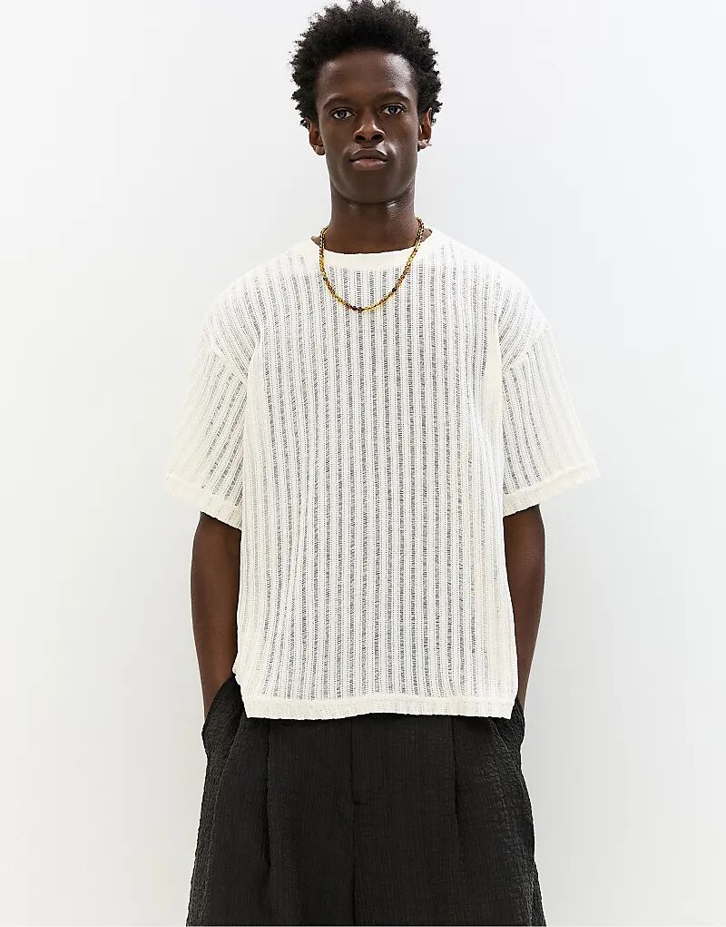 

Вязаный топ Pull&Bear цвета «кремовый»