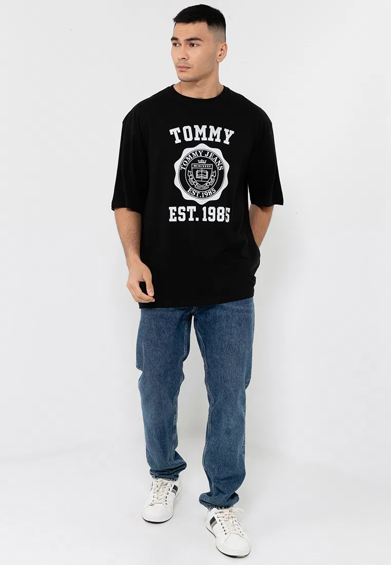 Футболка оверсайз с гербом, Tommy Jeans Tommy Hilfiger, черный — фото 4