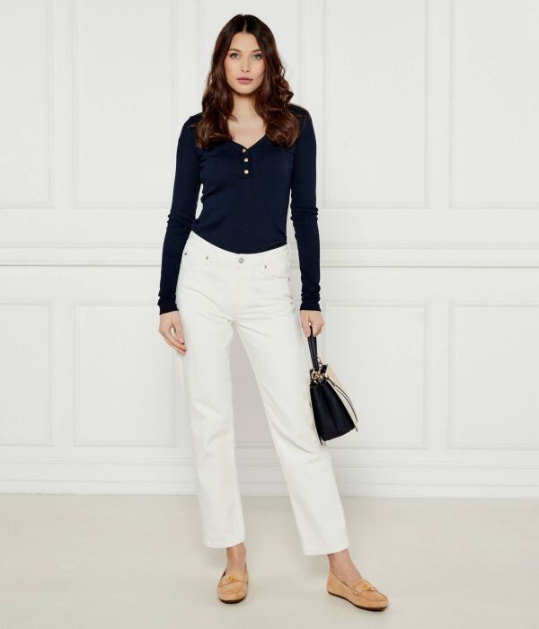 Блузка Хенли Slim fit Tommy Hilfiger, синий — фото 2