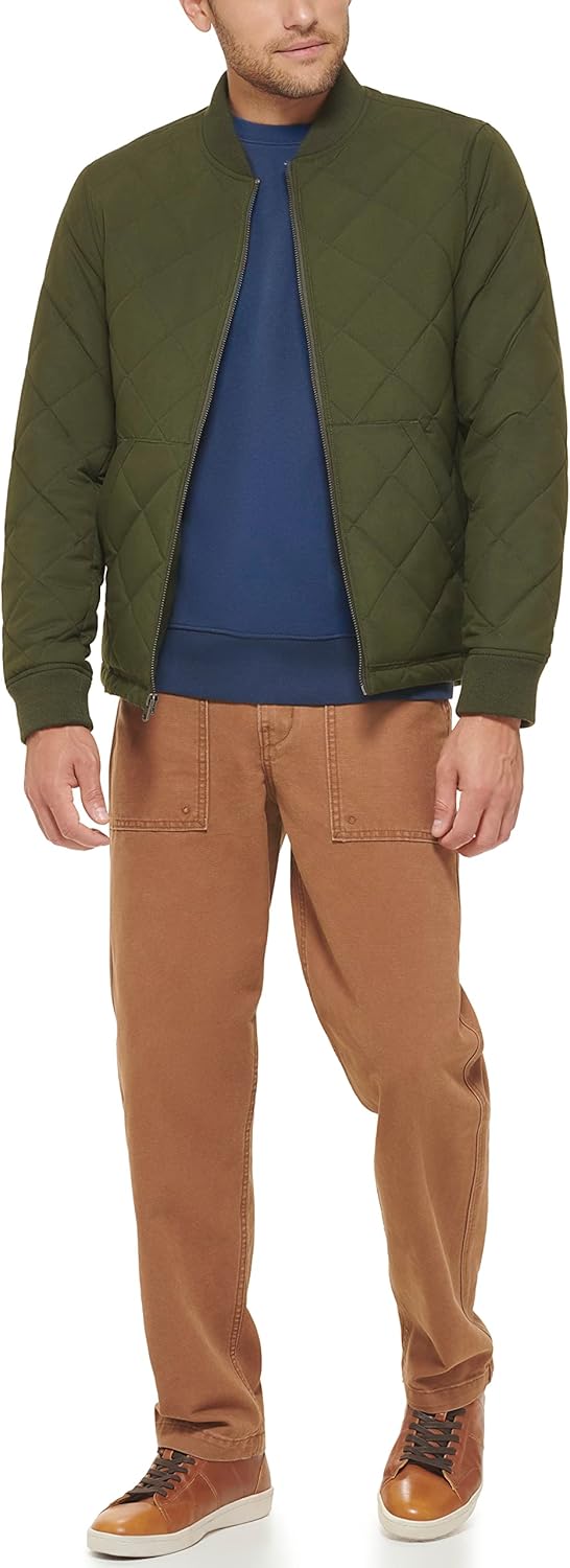 Мужская стеганая куртка-бомбер Levi's с открытым низом, Army Green — фото 3