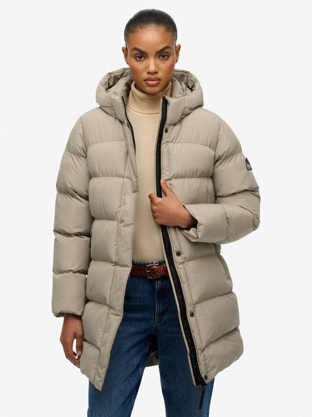 

Утепленная худи куртка миди спортивная Superdry, Winter Twig Beige