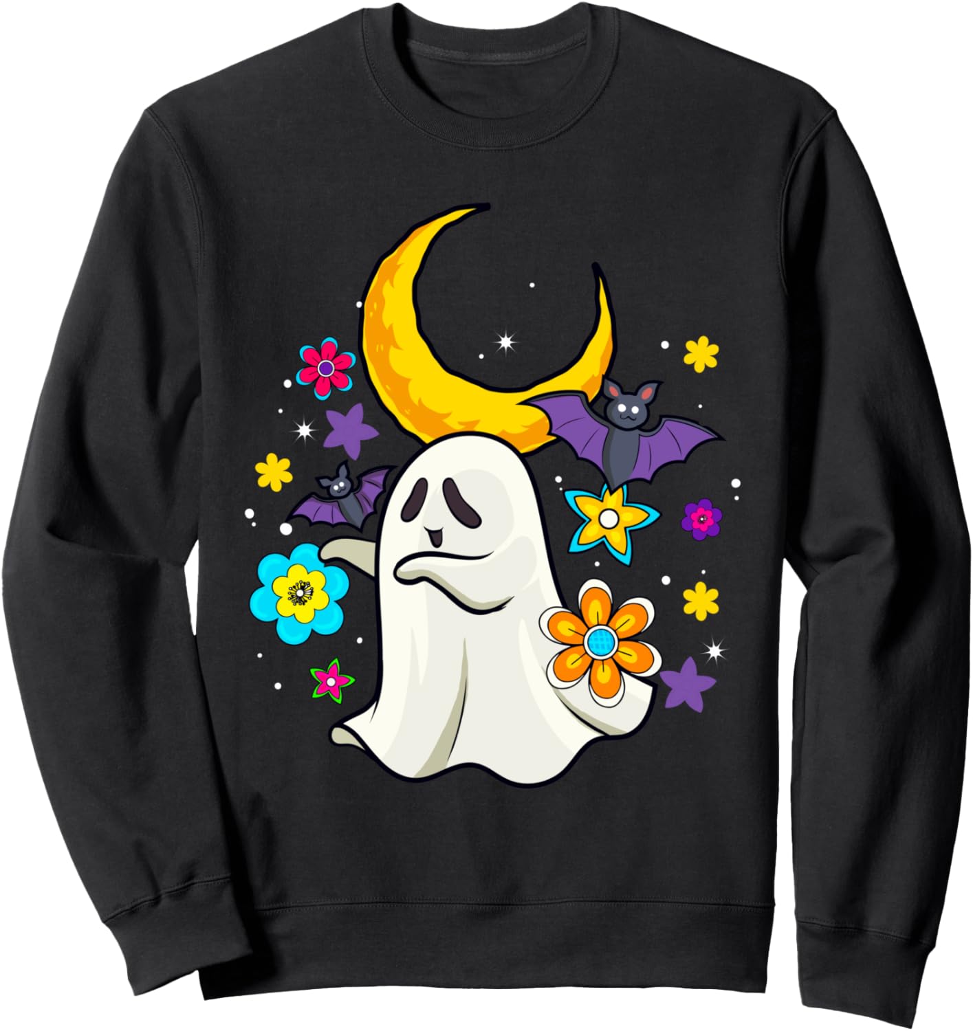 

Стильная ретро-толстовка с цветочным принтом и изображением призрака для Хэллоуина в винтажном стиле Funny Halloween Costume Holiday Party Gift Store, черный