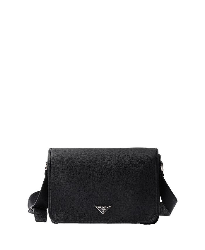 

Кожаная сумка через плечо Prada, черный