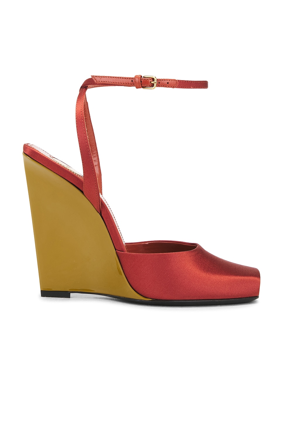 La Scandale Wedge Босоножки Saint Laurent, Dark Ruggine