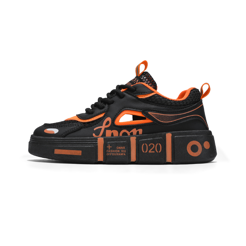 

Износостойкие дышащие легкие амортизирующие низкие детские скейтбординг кроссовки для подростков AMICNIEGD, черный