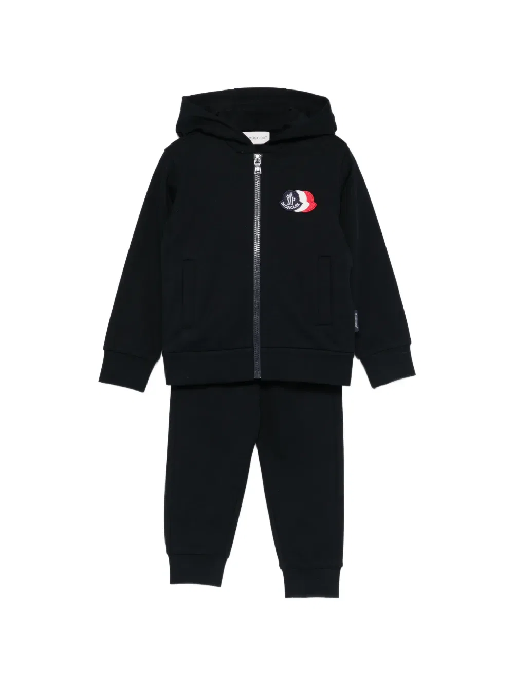 Спортивный костюм с капюшоном и логотипом Moncler Enfant, черный