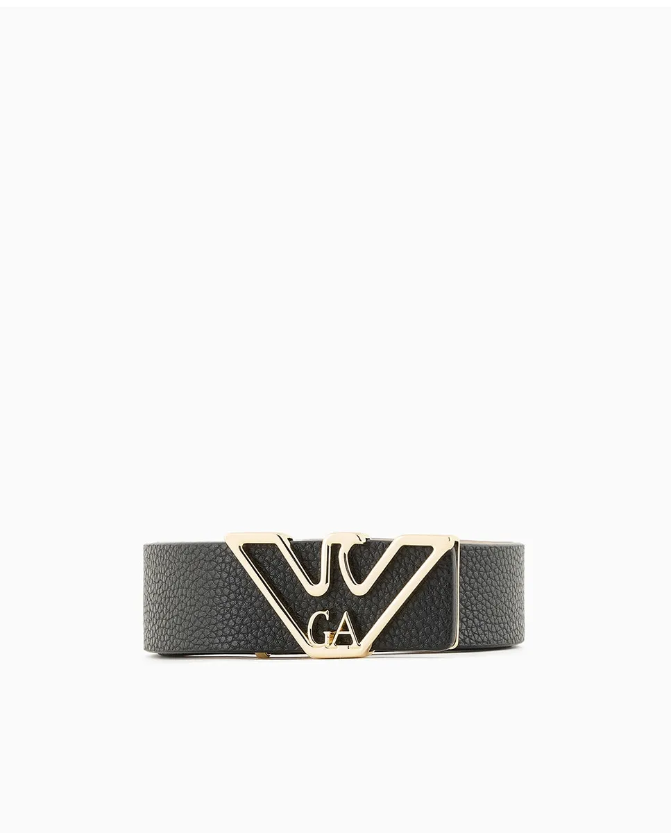 

Женский ремень с пряжкой-логотипом Emporio Armani, черный