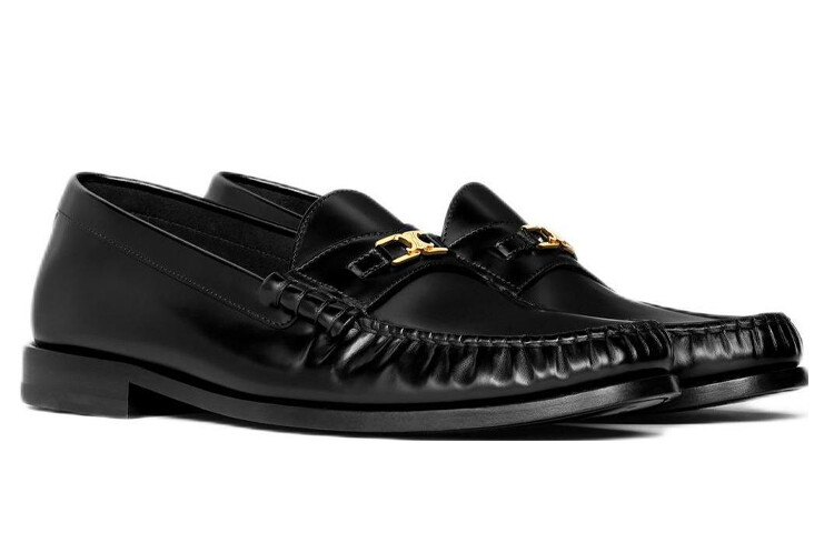 Туфли мужские Celine с эффектом гормошки, черный — фото 3