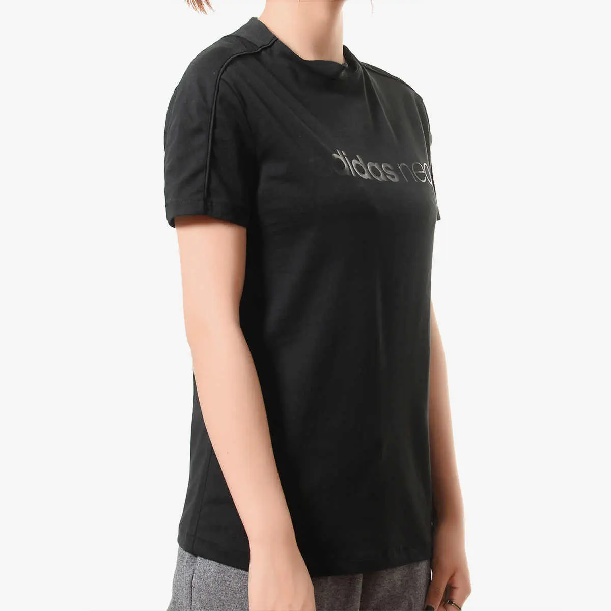 

Adidas Neo Футболка женская черная, Черный, Adidas Neo Футболка женская черная