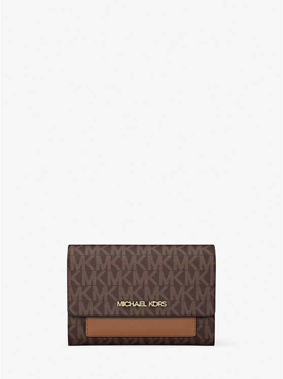 

Кошелек 2-в-1 Jet Set среднего размера с фирменным логотипом Michael Kors, коричневый