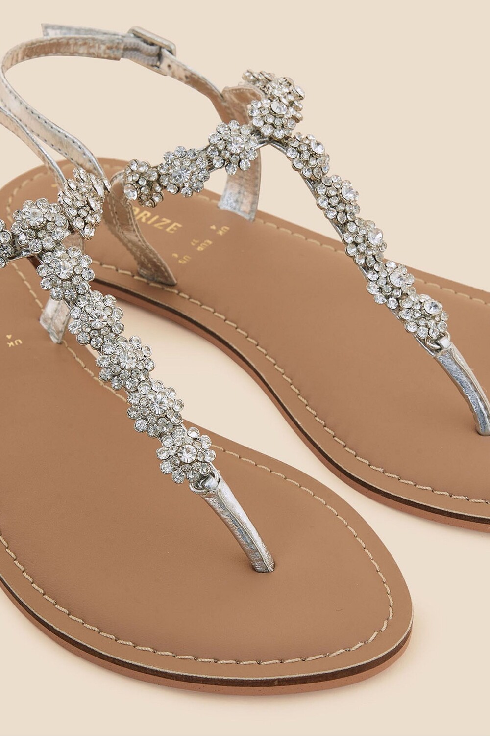 Серебряные босоножки Reno с блестящими кристаллами Accessorize, серебряный — фото 2