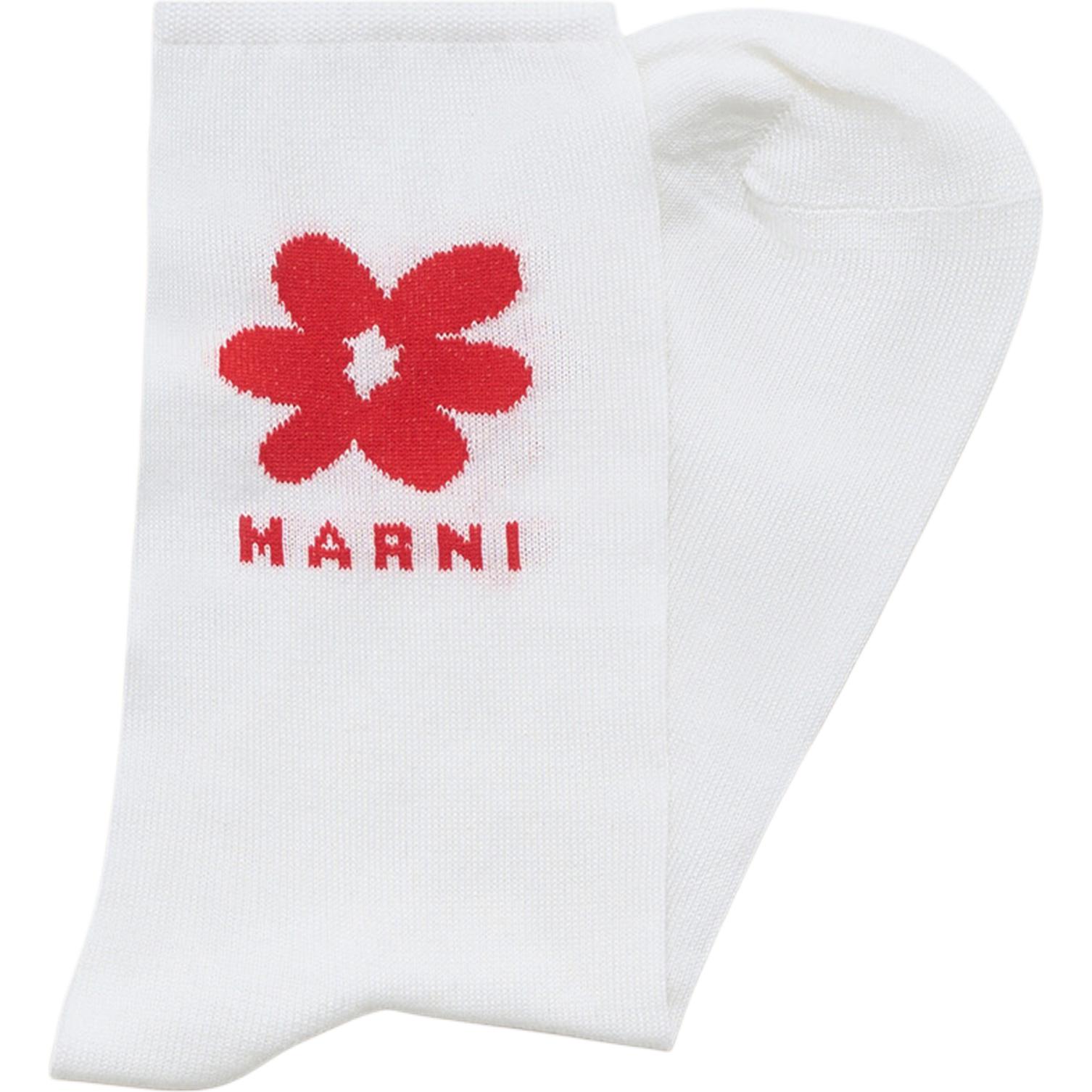 Носки до середины икры Unisex 1 упаковка MARNI, белый — фото 4