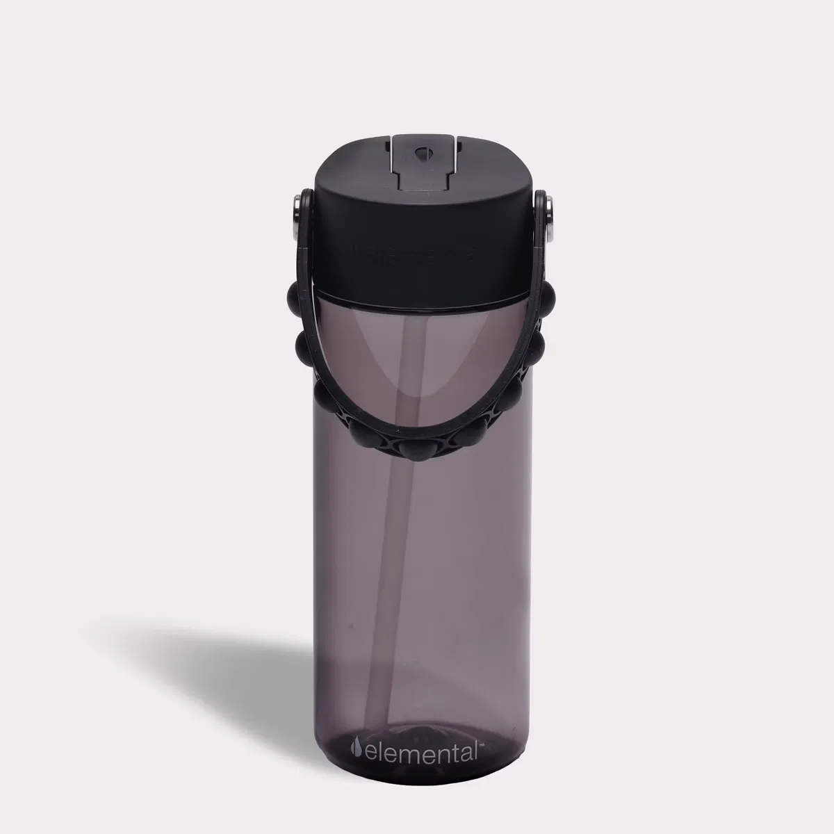 Детская бутылка для воды 530 мл с трубочкой и поп-ит ручкой Splash Elemental, Black
