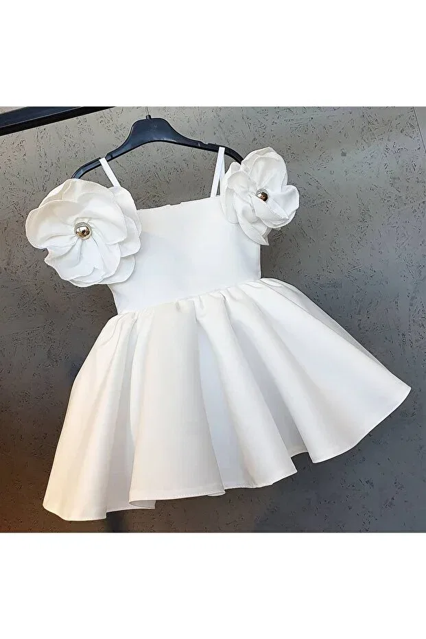 Детское платье для девочек с принтом Scstil, White