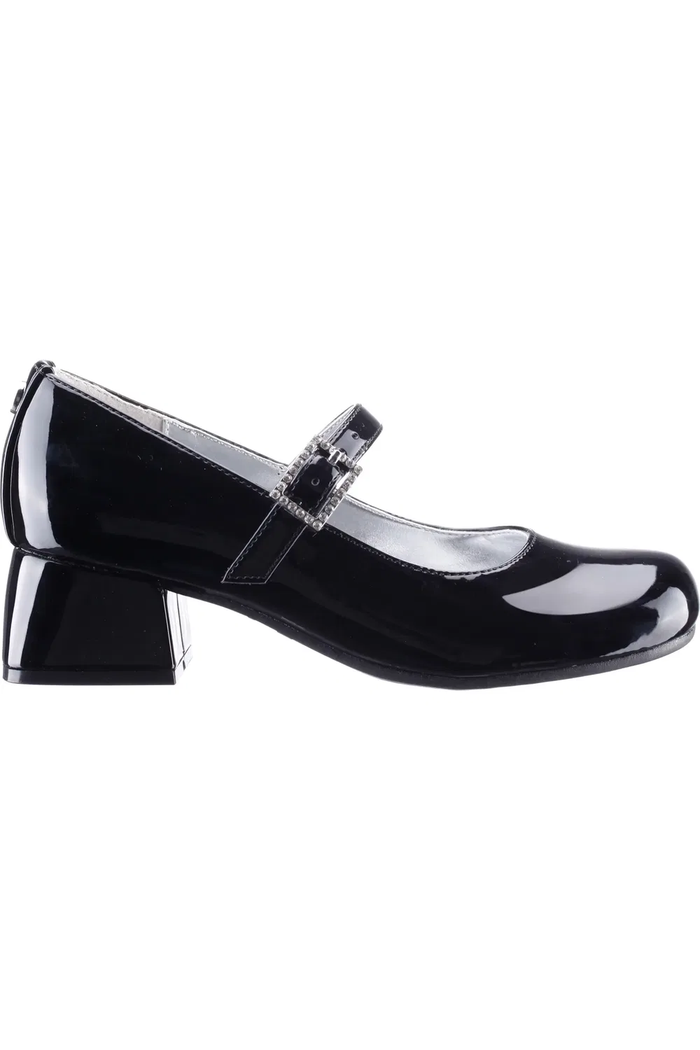 Детские туфли мэри джейн на каблуке с пряжкой Mila Nina, Black Patent — фото 3