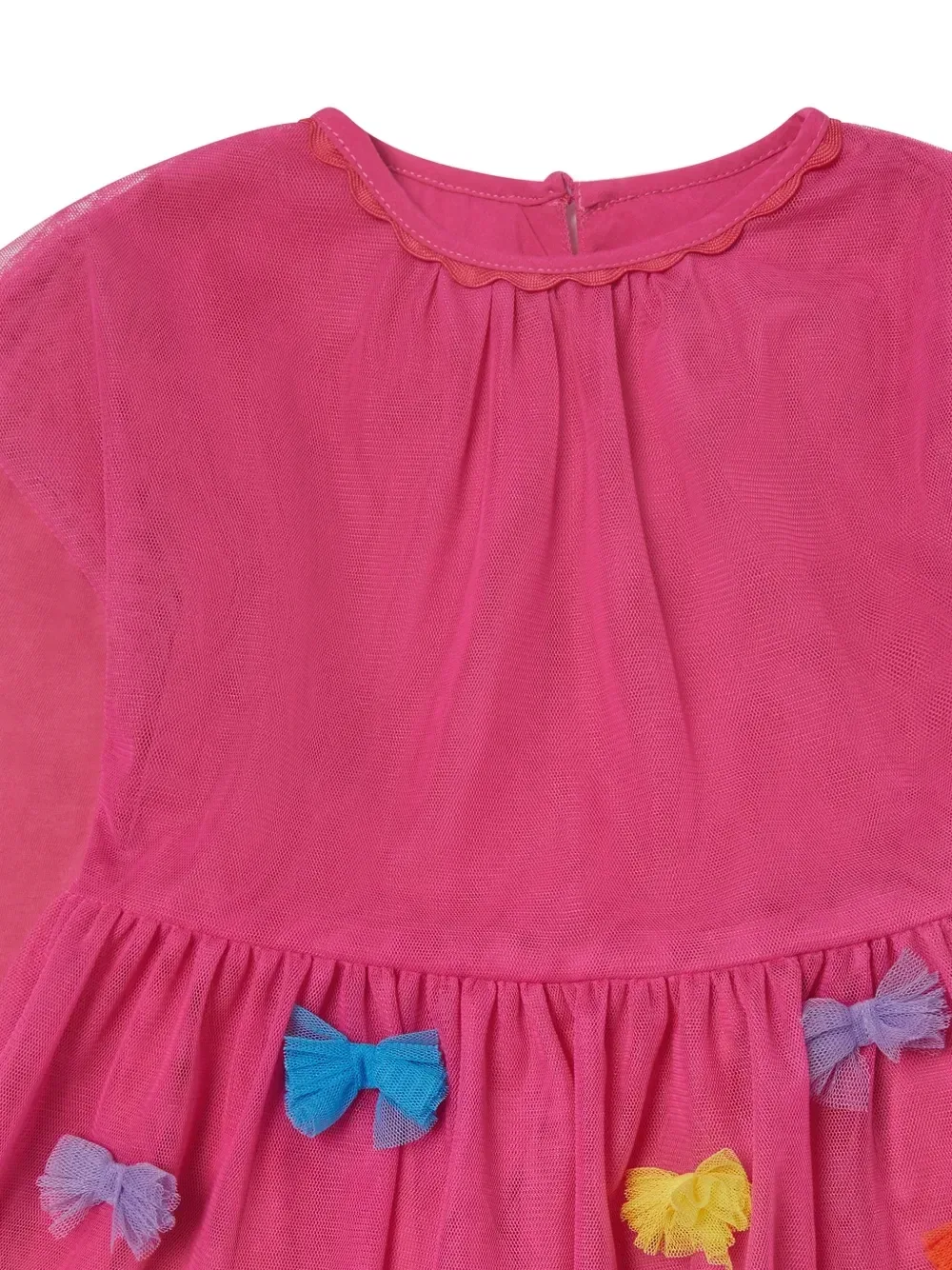 Платье с длинными рукавами и бантом Stella McCartney Kids, розовый — фото 4