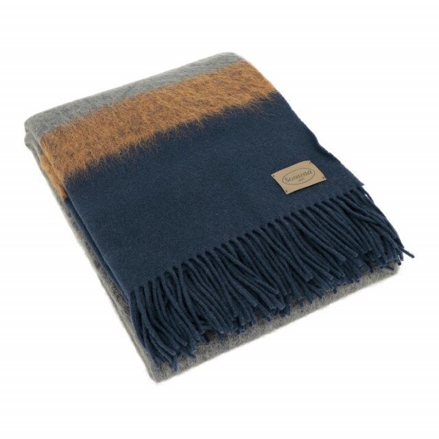 

Плед Somma Cosmo In Wool And Alpaca, 130×180 см, синий