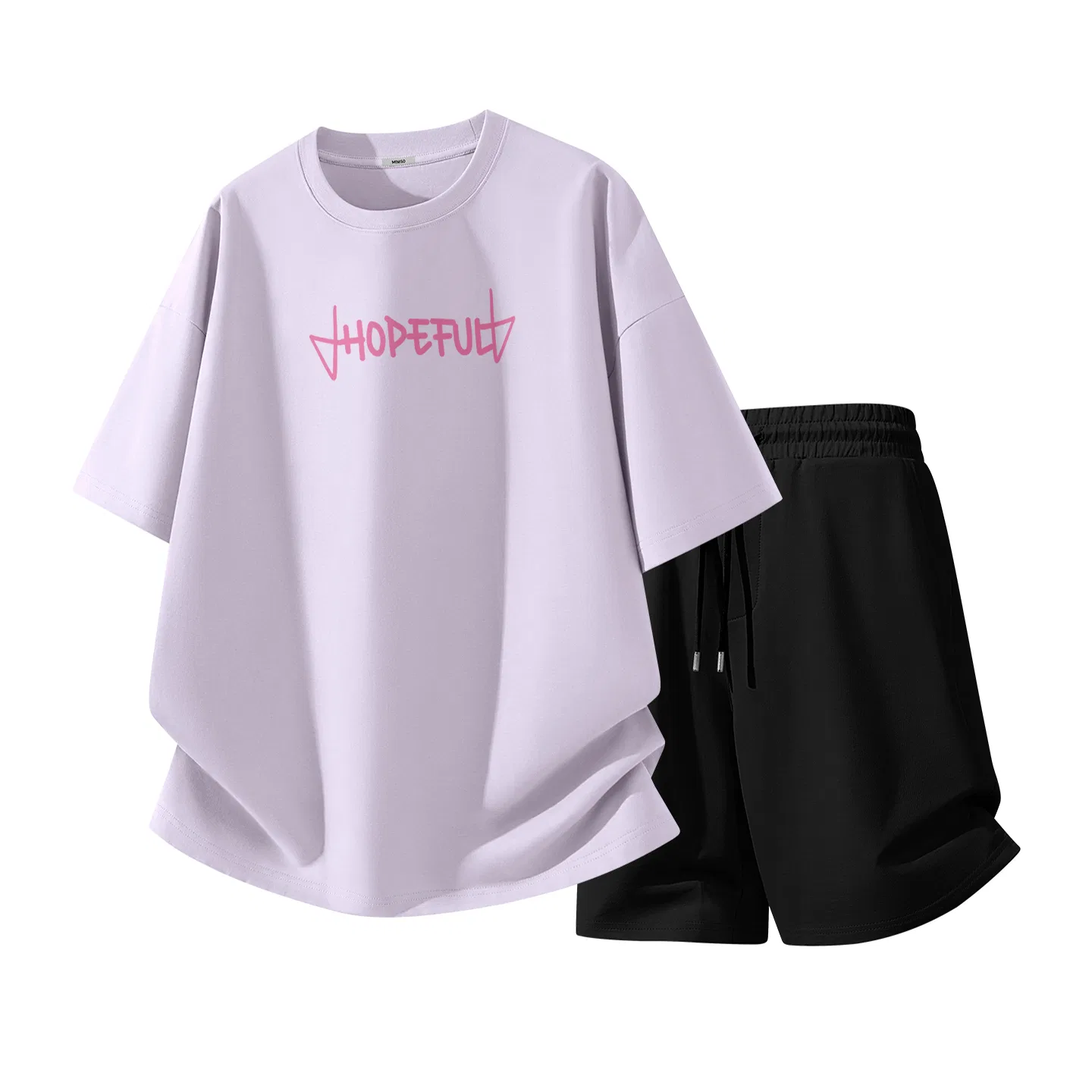 Детский комплект спортивной одежды Active Hope Center Logo MINISO, Light Purple Black