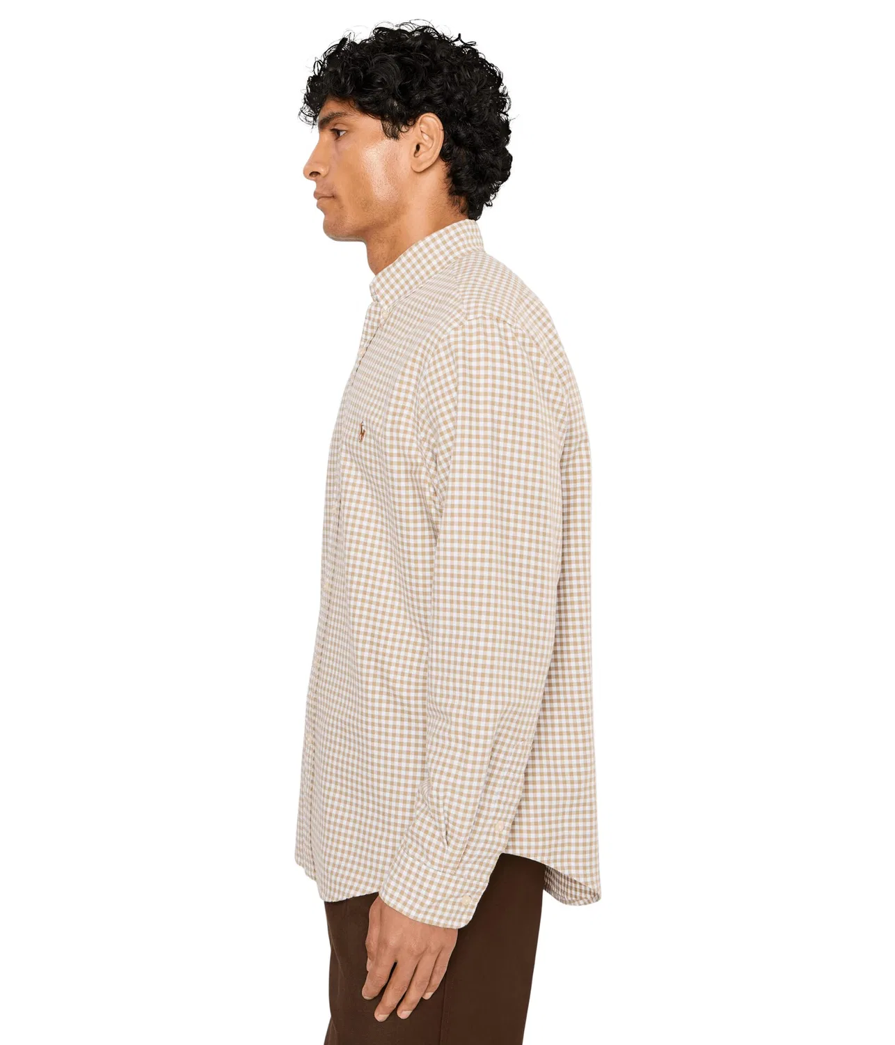 Классическая рубашка Оксфорд из ткани, окрашенной в готовом виде. Polo Ralph Lauren, Coastal Beige/White — фото 3