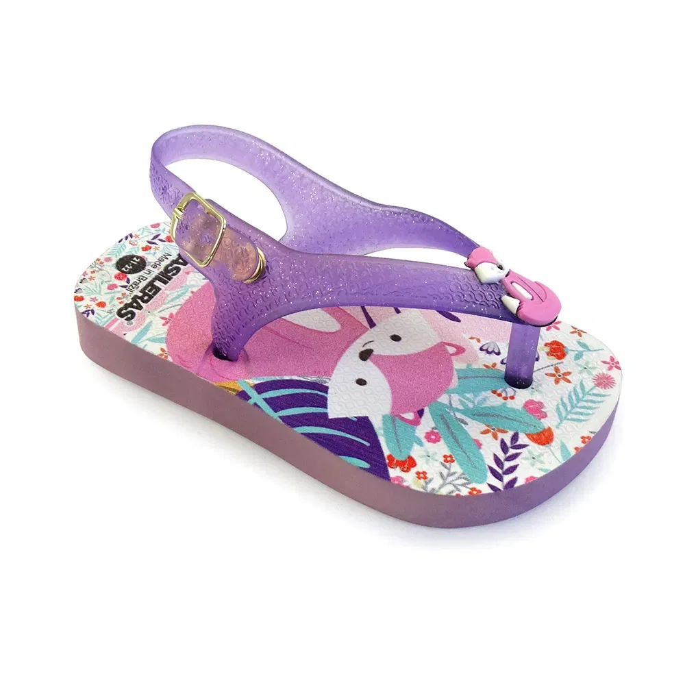 Детские шлепанцы с принтом Printed 20 Fox Brasileras, Purple
