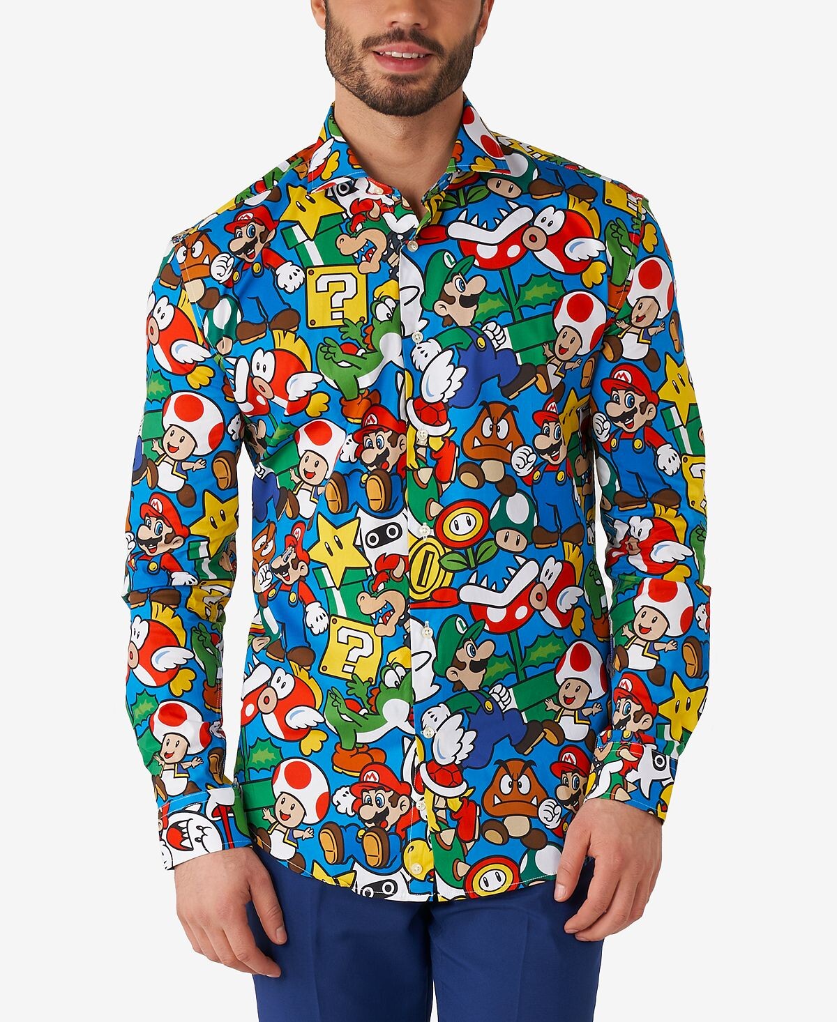 

Мужская классическая рубашка nintendo с лицензией super mario OppoSuits