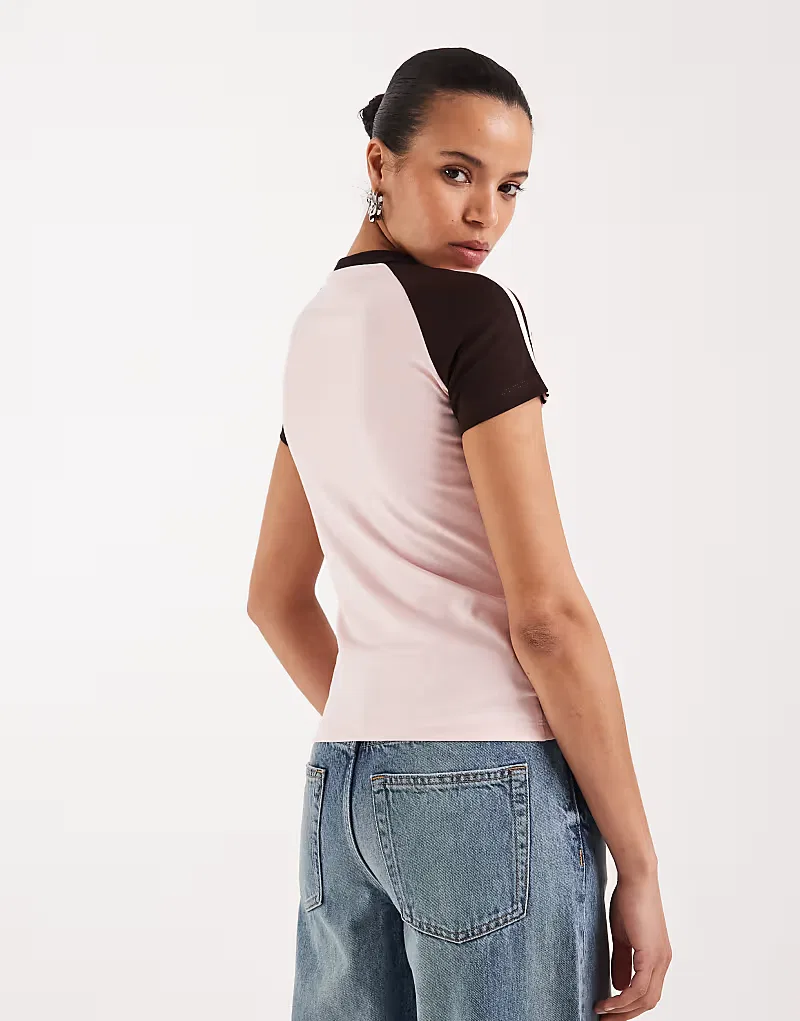 Футболка Adidas Originals, розовый и, коричневый — фото 4