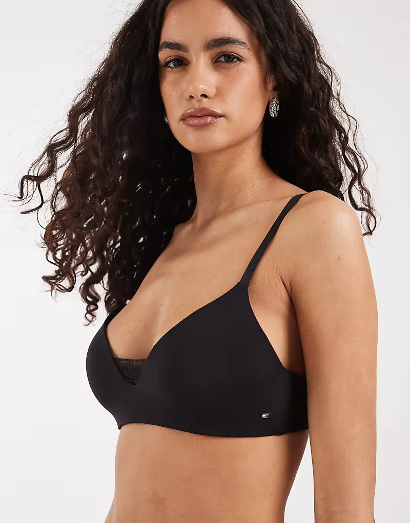 Бюстгальтер без косточек Tommy Hilfiger Comfort Lace с легкой подкладкой, черный