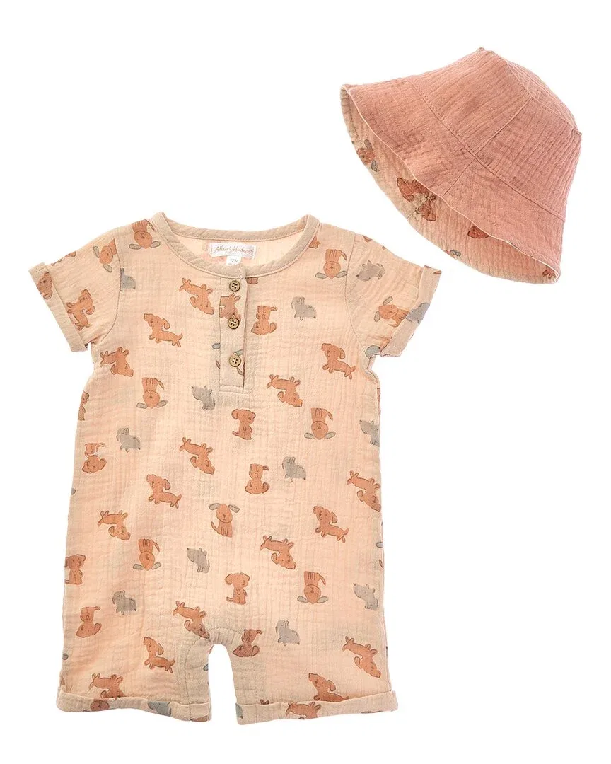 Детский боди-комбинезон с шапочкой комплект Adley & Hudson 2pc Romper & Hat Set, коричневый