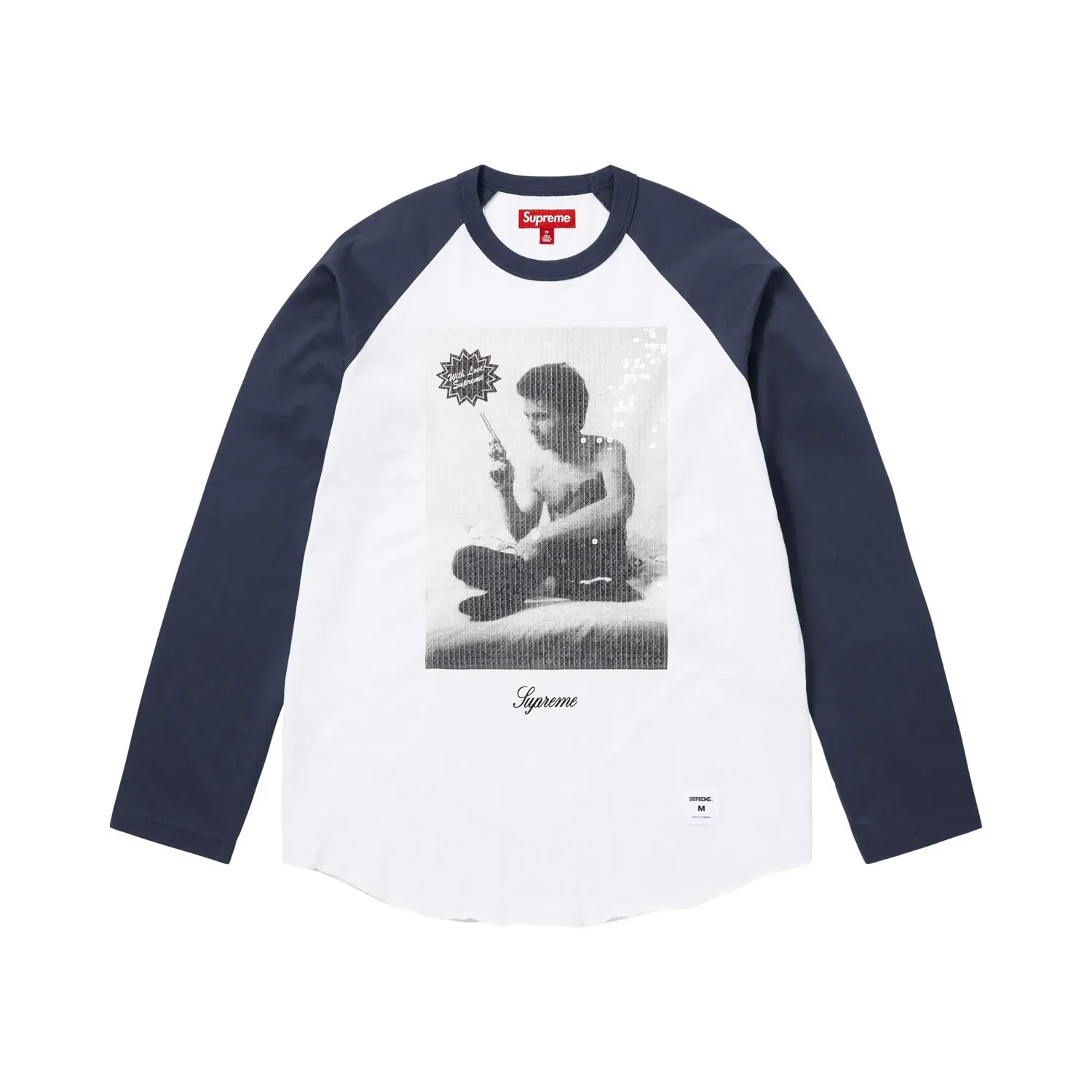Лонгслив с принтом Supreme x Larry Clark Sequin Raglan, Navy