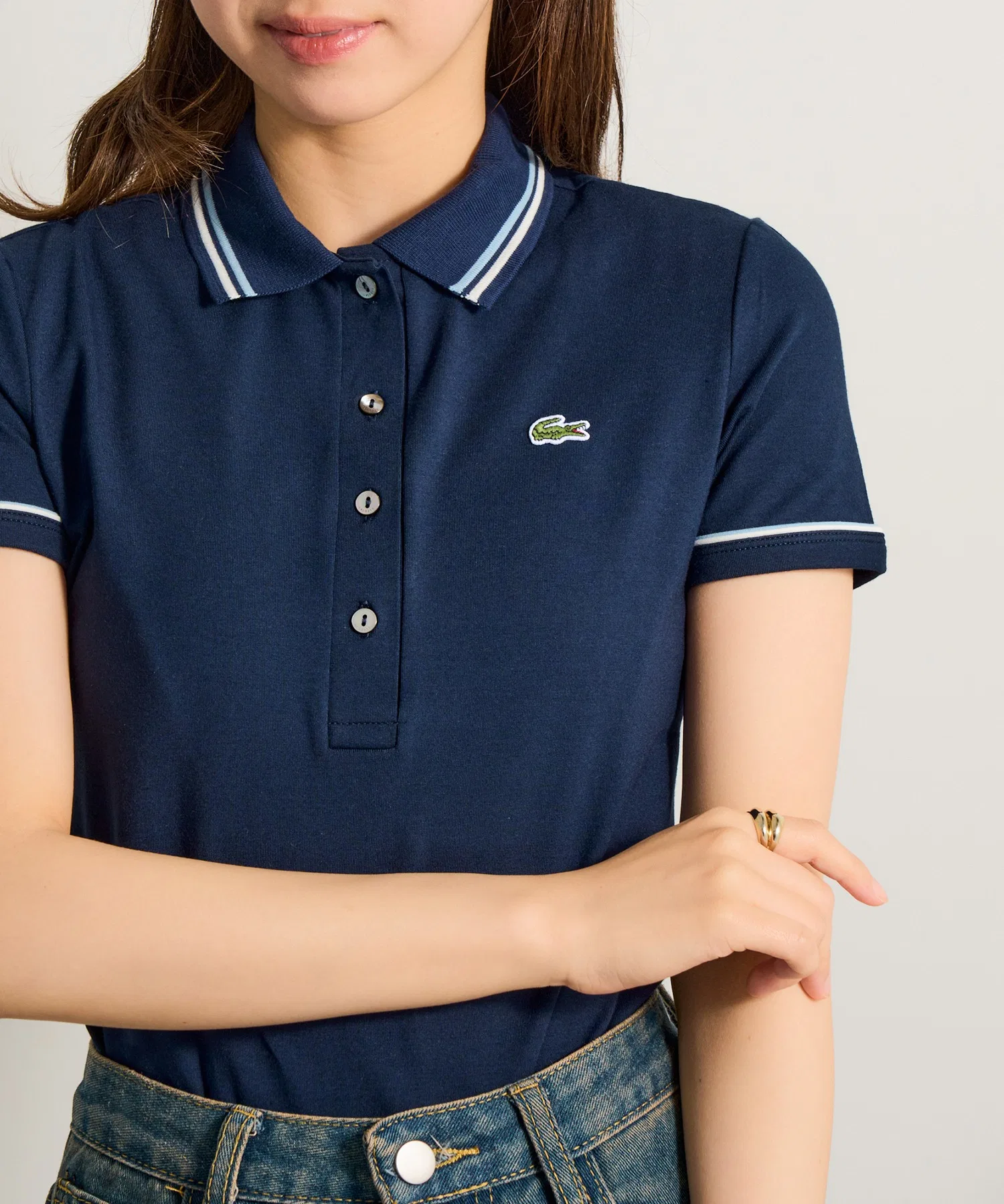 Поло Lacoste с двойным логотипом