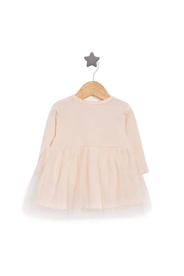Детское платье для девочек бархатное Hellobaby newborn girl velvet dress baby girl Ebebek Hello Baby, Ecru — фото 2