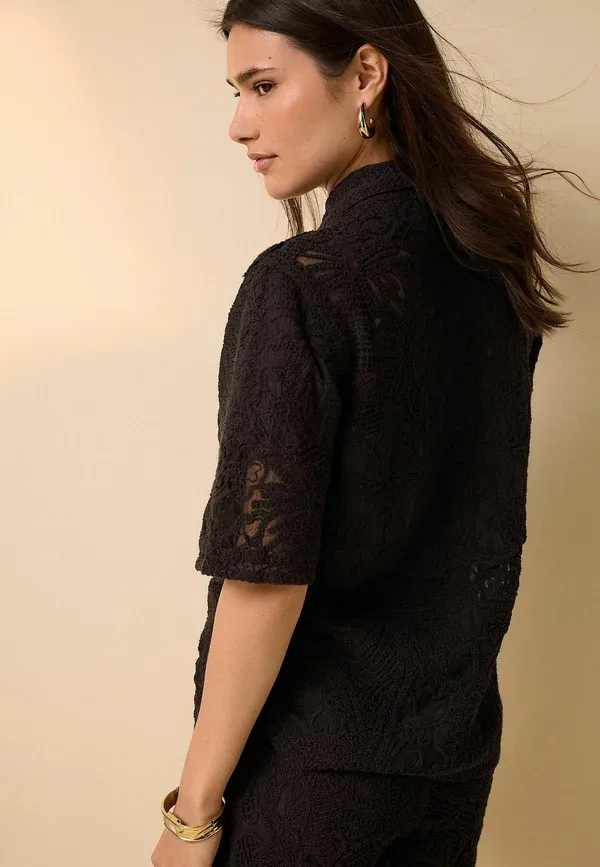 Блуза с вышивкой Button-down blouse Next, шоколадный коричневый — фото 2