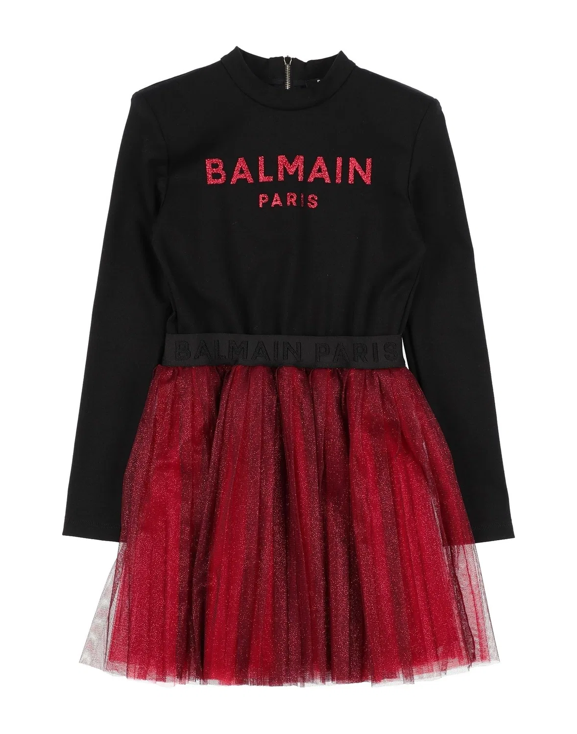 Детское платье для девочек с пайетками Balmain, черный