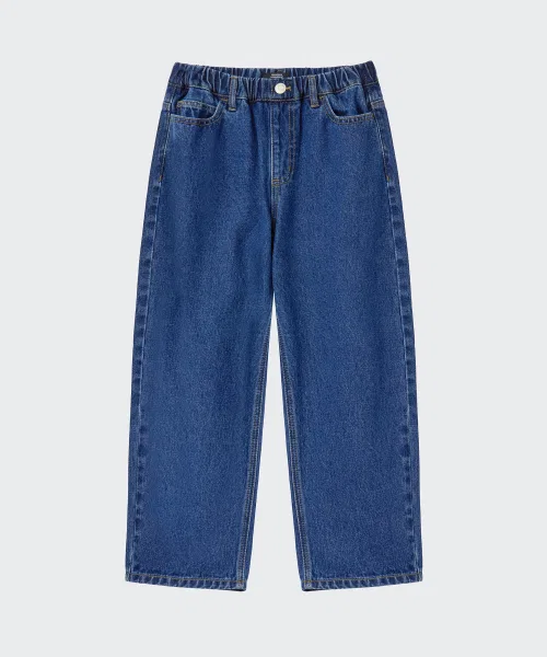 Детские джинсы с изогнутым кроем Medium Indigo MUSINSA STANDARD KIDS — фото 3