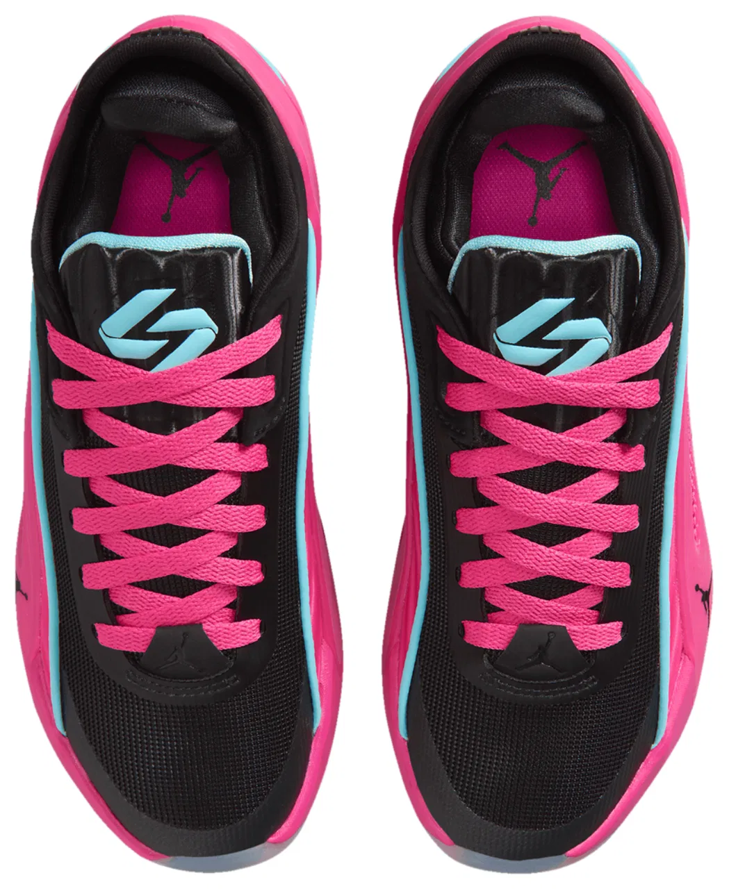 Детские баскетбольные кроссовки для мальчиков с амортизацией Zoom Air Jordan Luka 5, Pink Black — фото 4