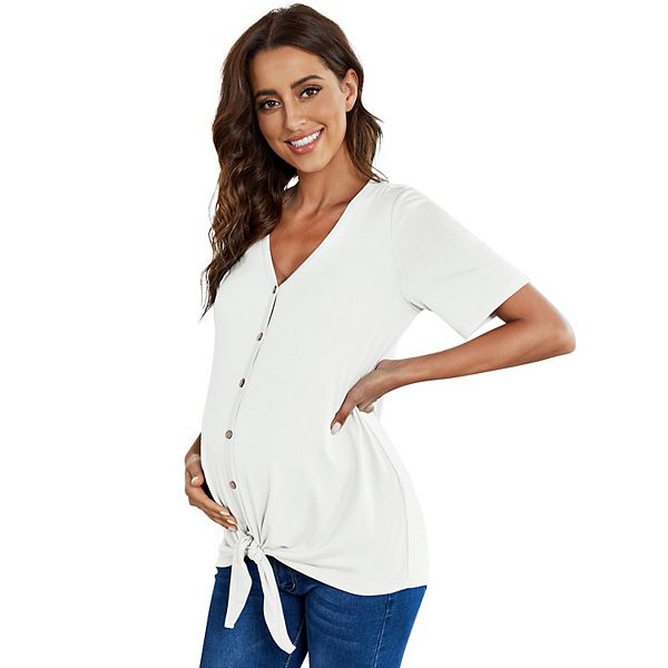 

Женская футболка с V-образным вырезом и завязкой для кормления Clearflower, White, Белый, Женская футболка с V-образным вырезом и завязкой для кормления Clearflower, White