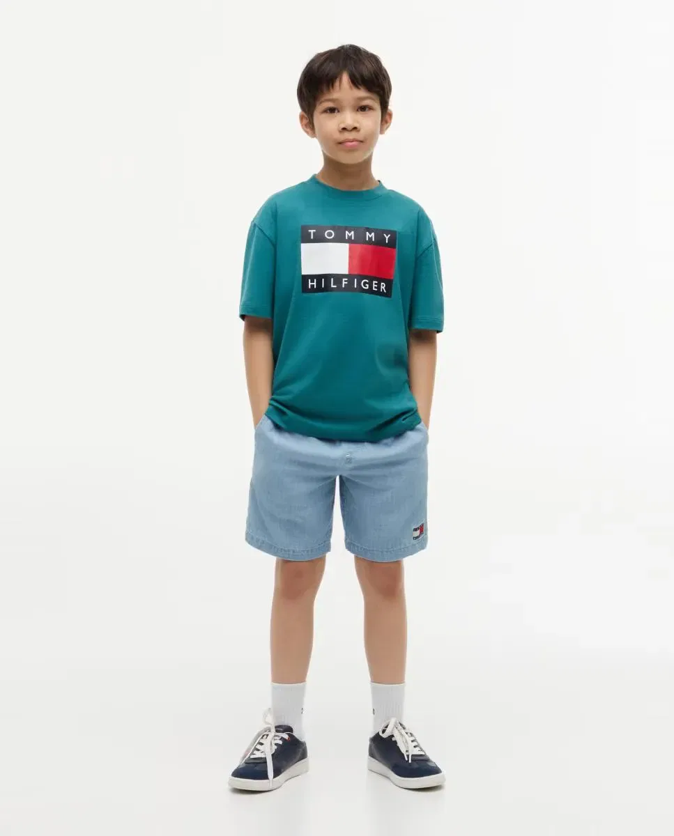 Детское поло для мальчиков с длинным рукавом Tommy Hilfiger, Красный — фото 4
