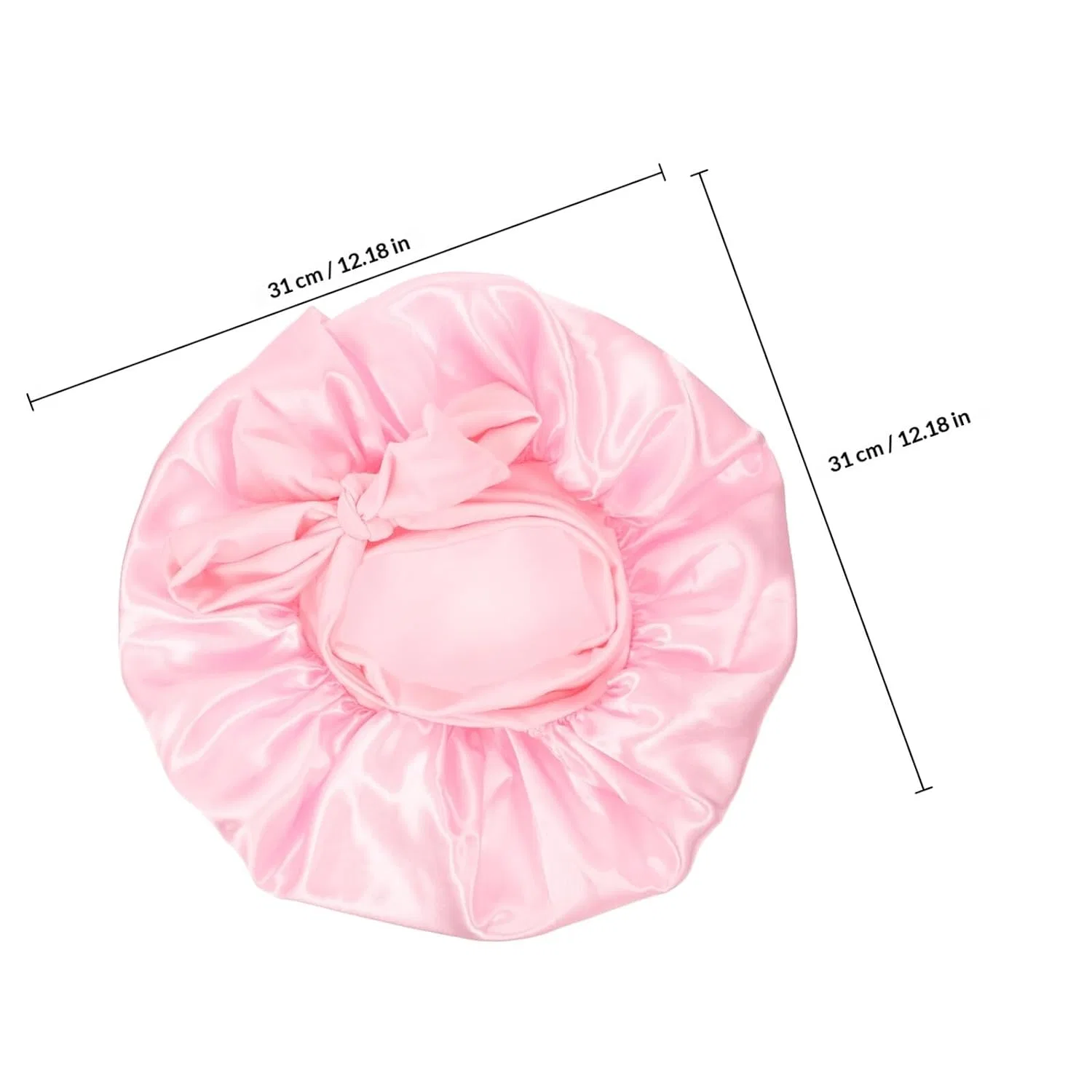 Шапочка для душа Satin с эластичным краем, PACKOVE, Розовый — фото 2