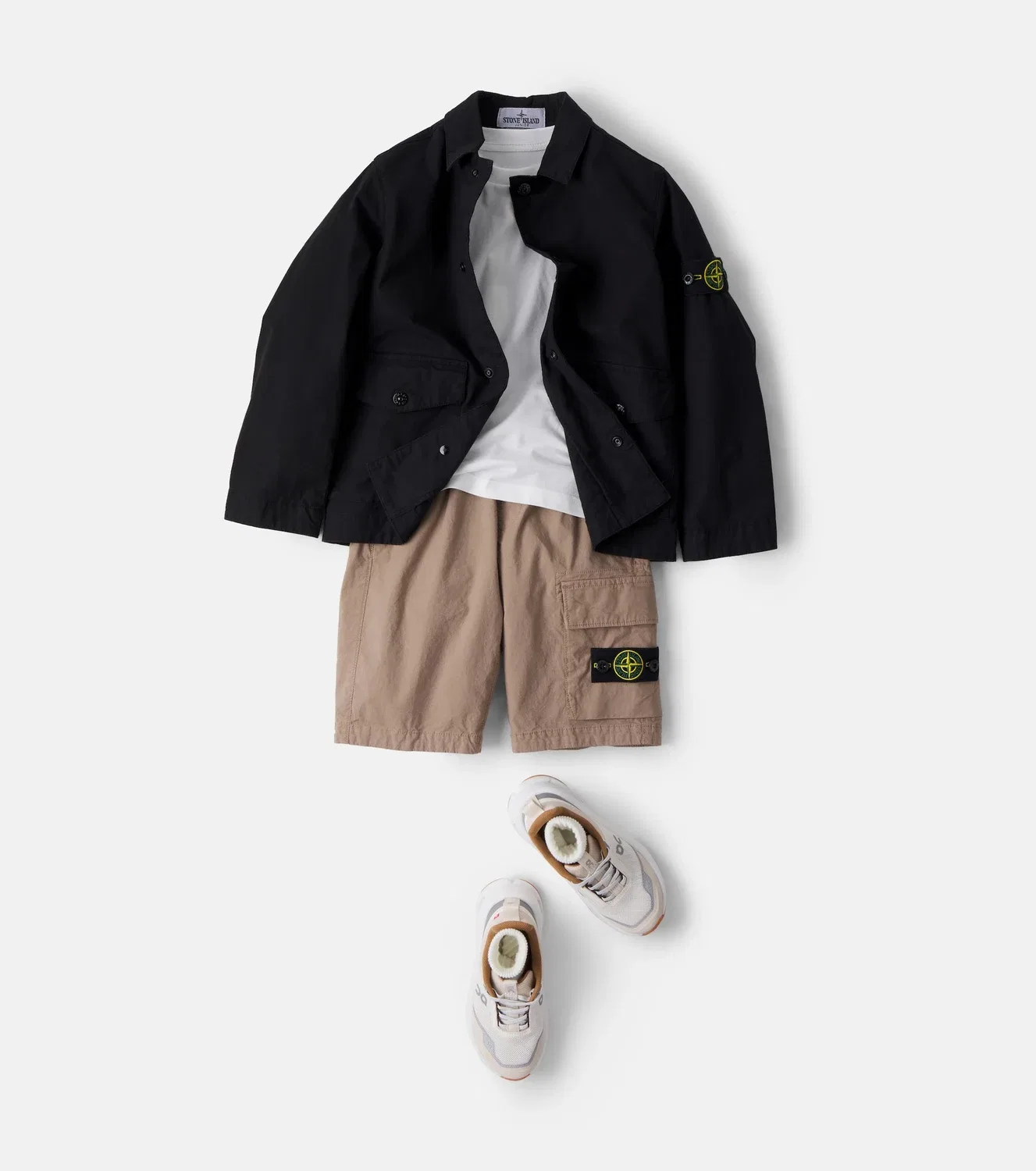 Легкая куртка с принтом Compass Stone Island Junior, черный — фото 2