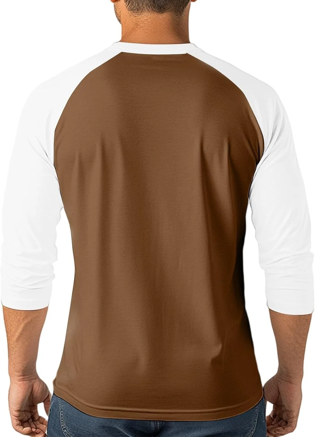 Мужская бейсбольная футболка с длинным рукавом Casual, Brown — фото 3