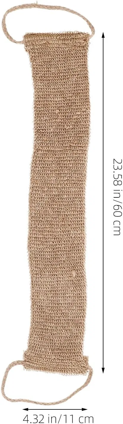 Скребок для спины из джута с ручками, CATIEBYE, 60x11x1 см, Khaki — фото 2